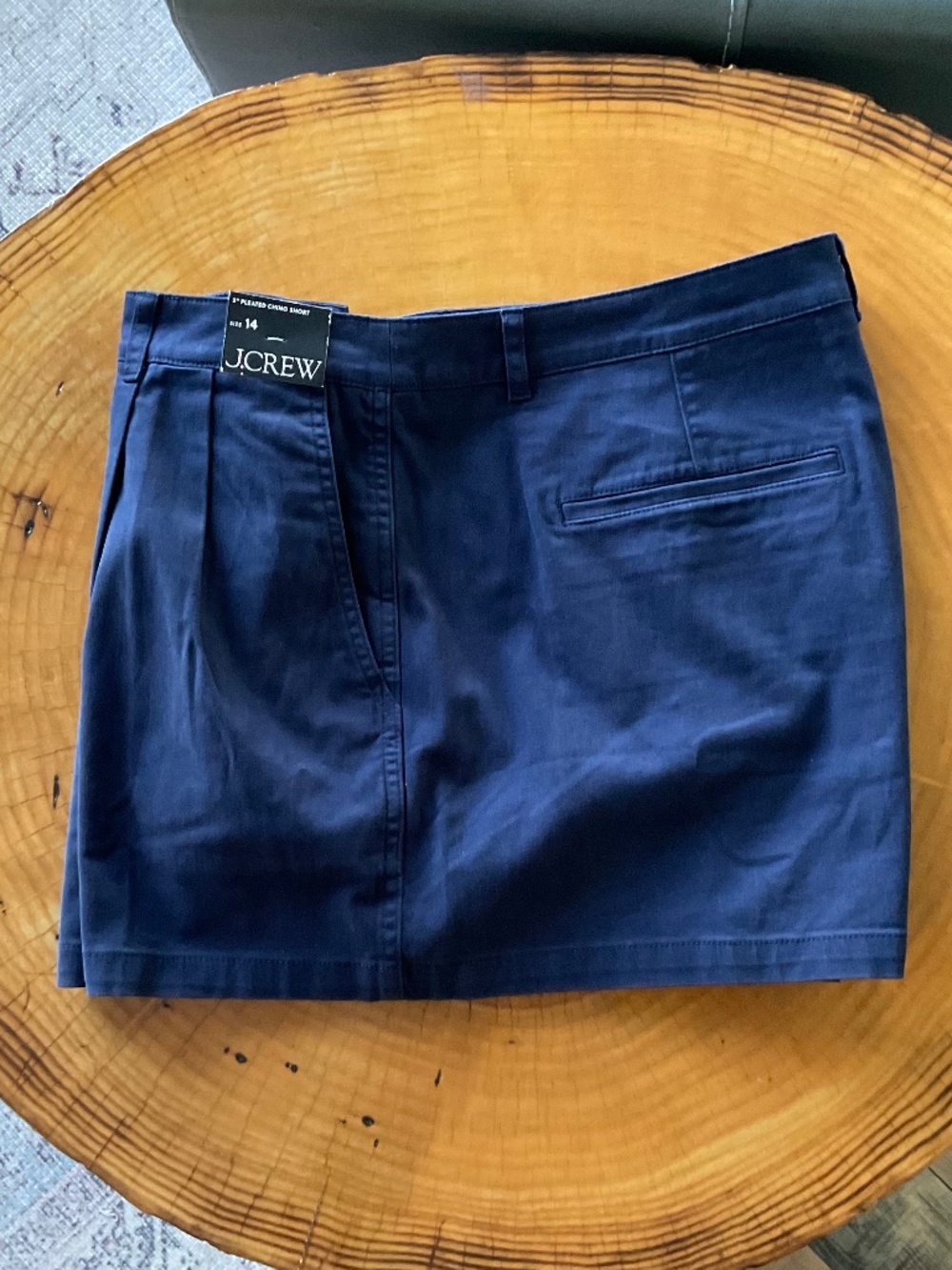 J.Crew Women's 3 inch Pleated Heritage Chino Shorts Navy NWT